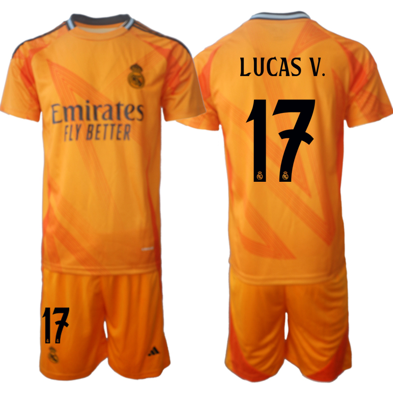 Men 2024-2025 Club Real Madrid away orange #17 Soccer Jersey